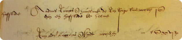 fragment vande overloper van de Westwatering Walcheren uit 1585 met vermelding van de hofstede te Koudekerke