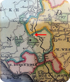 Klein Lammerenburg op fragment kaart uit 1753