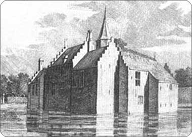 kasteel Ter Hooge te Koudekerke in 1743 door Cornelis Pronk