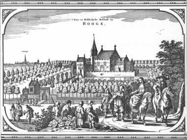 kasteel Ter Hooge te Koudekerke uit de Speculum Zelandiae (ca 1650)